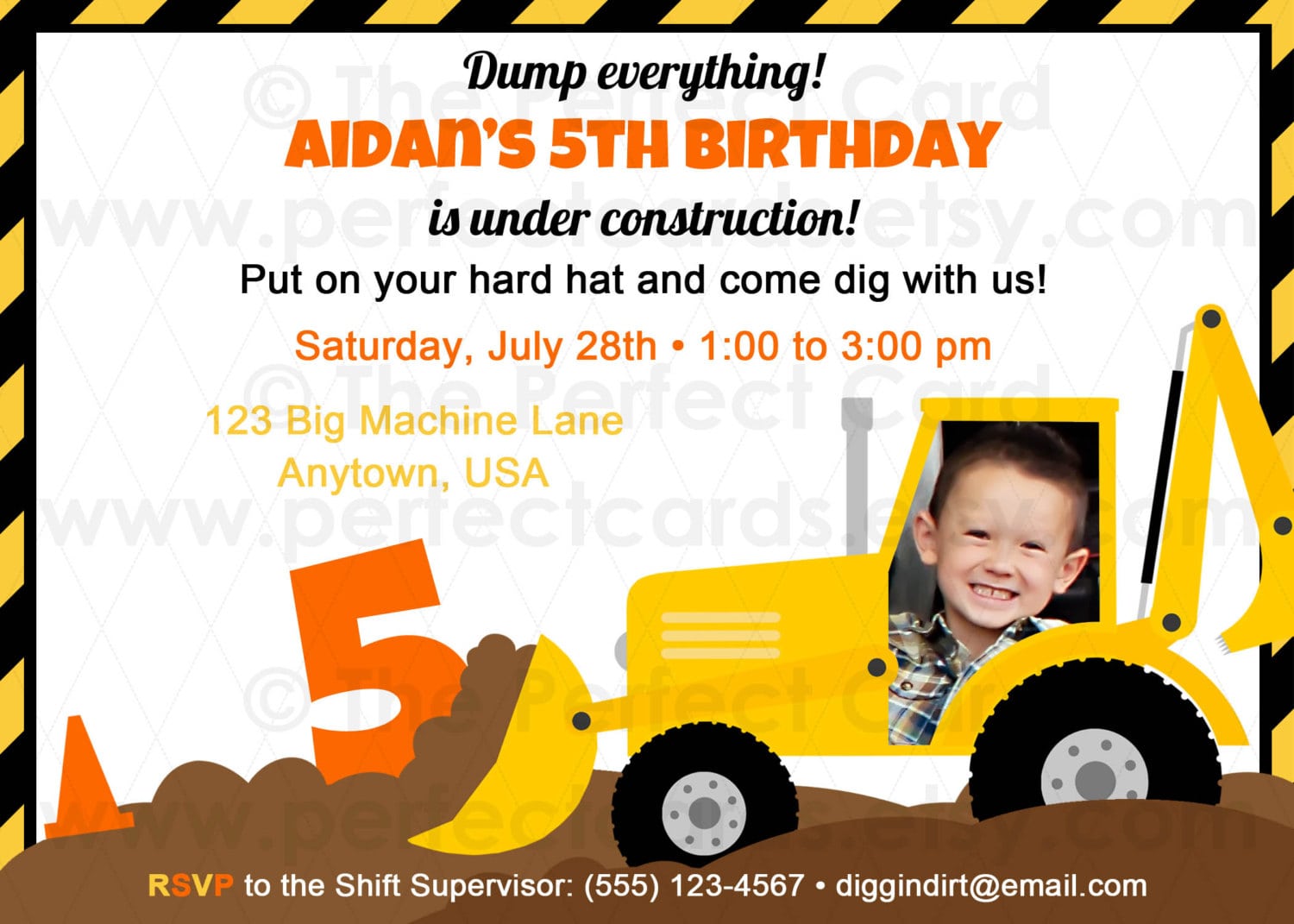 Construction Party Invitations