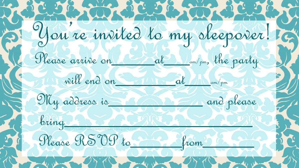 Cool Slumber Party Invitations