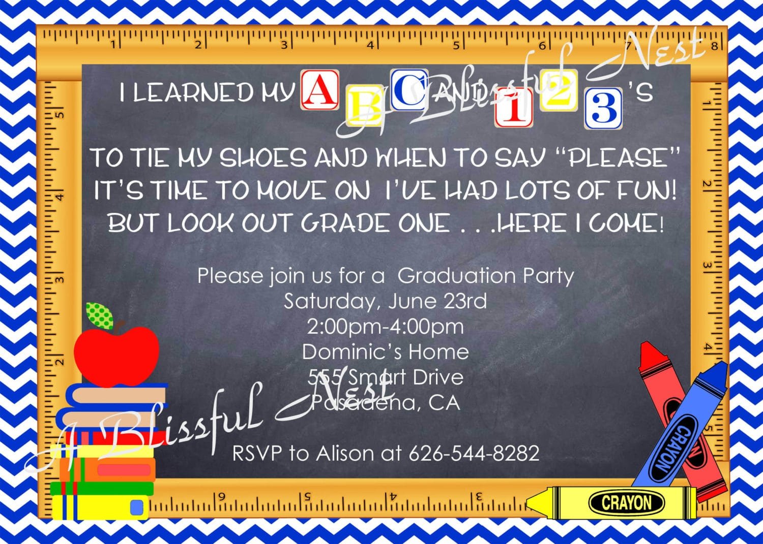 Creative Back To School Party Invitation Ecard Design For Kids