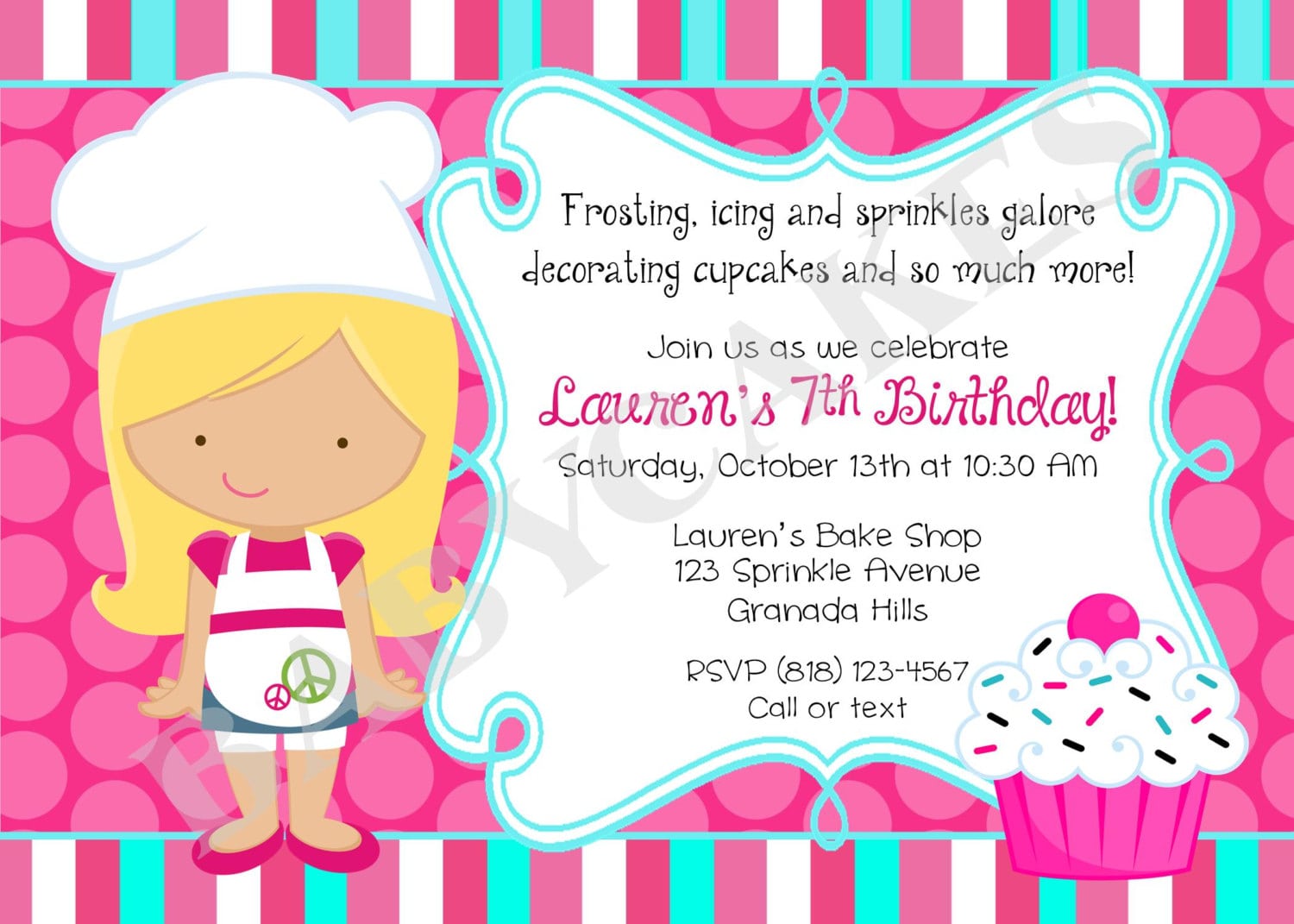 Cupcake Party Invitations