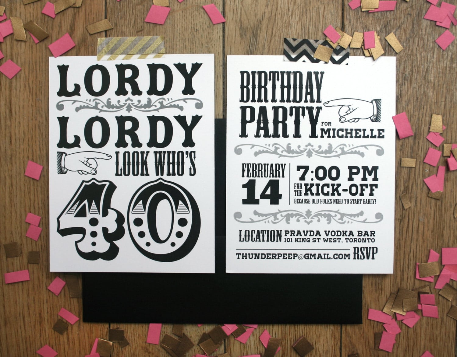 Custom 40th Birthday Party Invitations