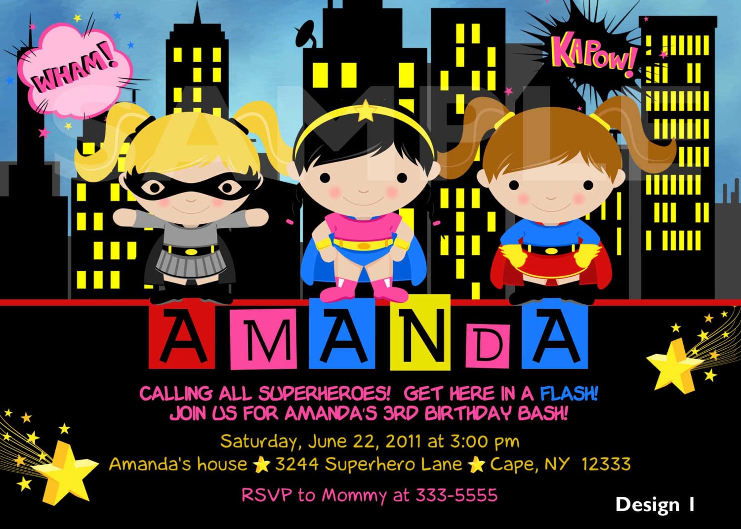 Custom Personalized Girl Superhero Superfriends By Theprintfairy