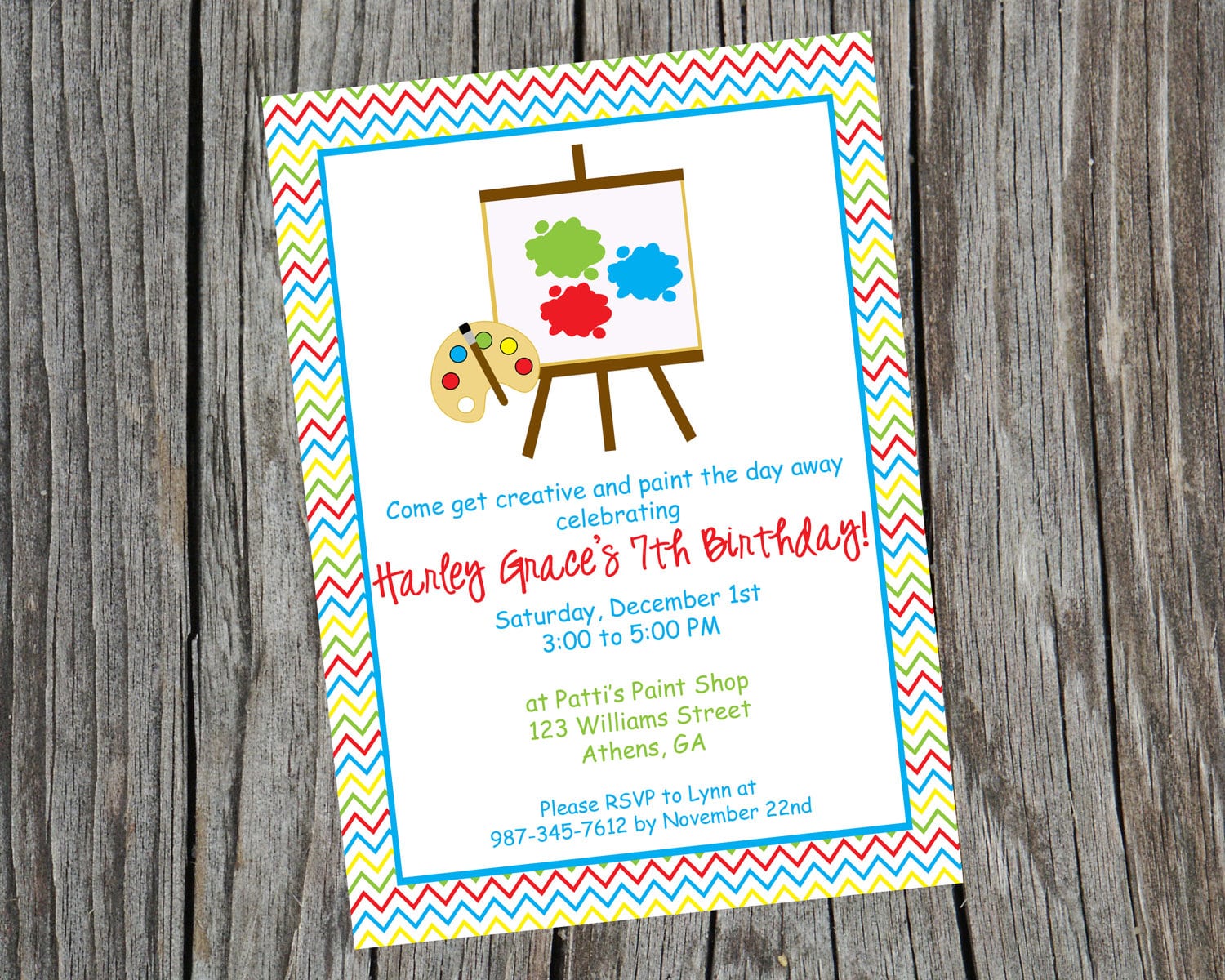 Custom Printable Painting Party Invitation  Personalized Arts