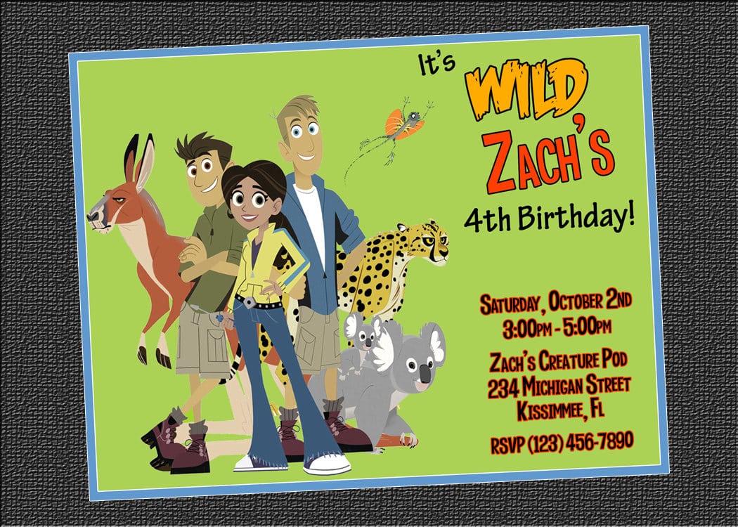 Custom Wild Kratts Birthday Party Invitations