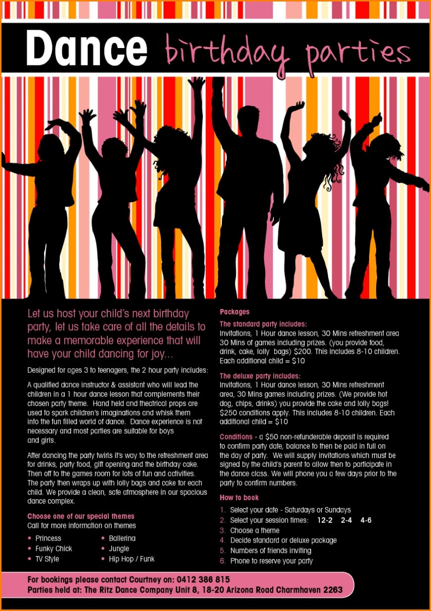 Dance Party Invitations 2017