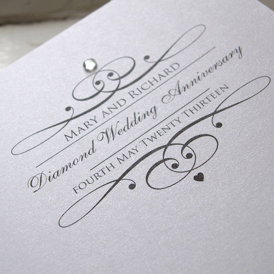 Diamond Wedding Anniversary Invitation Cards  Diamond  Inspiring