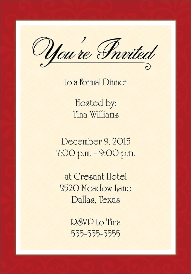 Dinner Invitation Sample Business Consulting Proposal Template