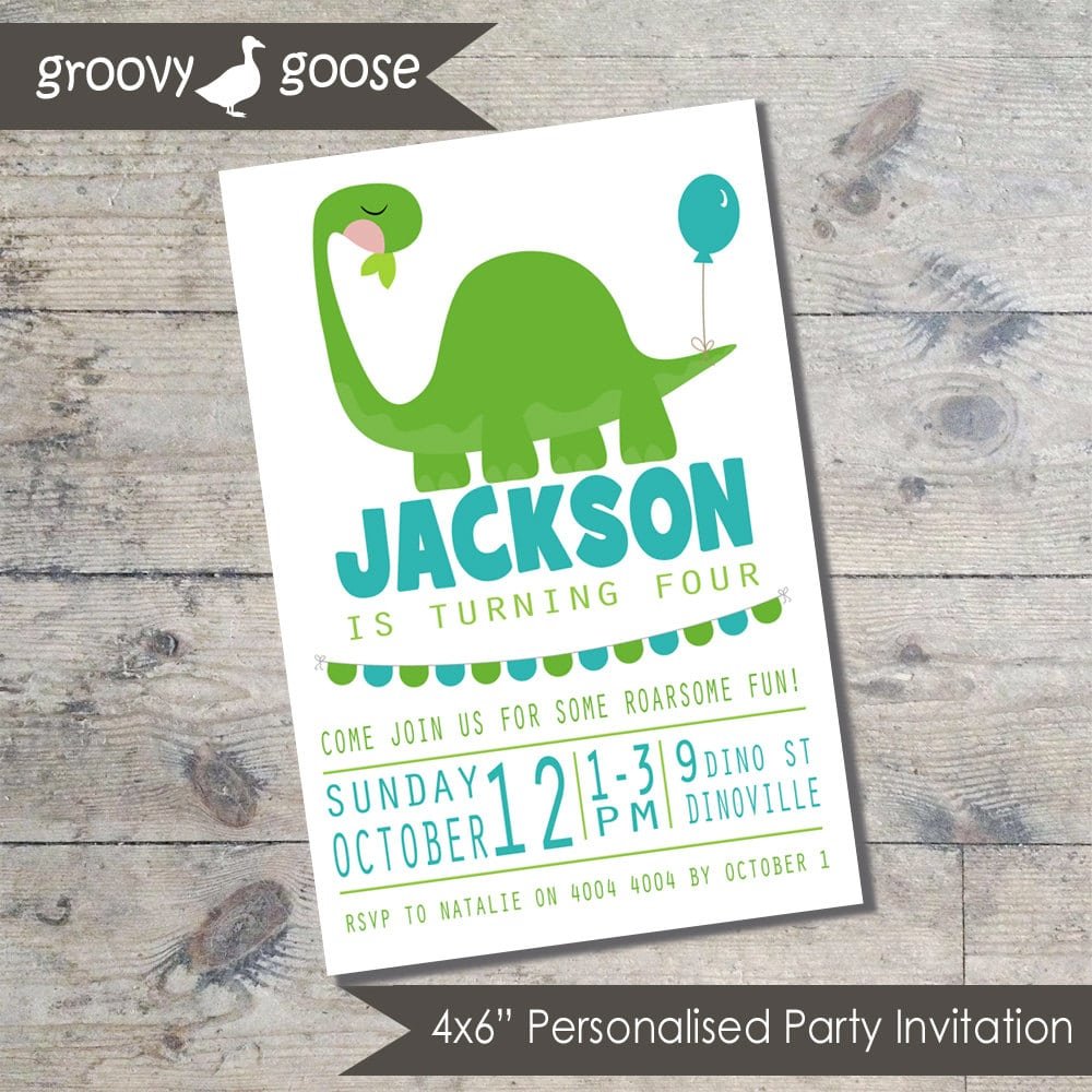 Dinosaur Balloon Kids Party Invitation Diy Printable Dinosaur