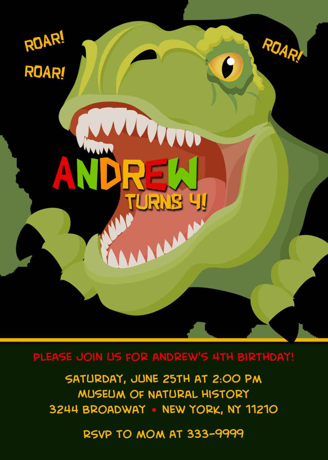 Dinosaur Birthday Invitations