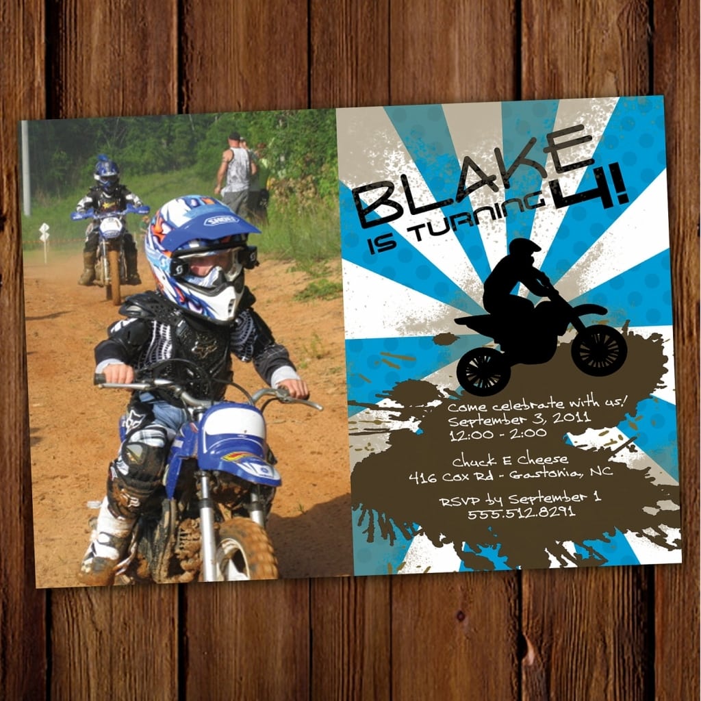 Dirt Bike Party Invitations Motocross Birthday Party Invitation