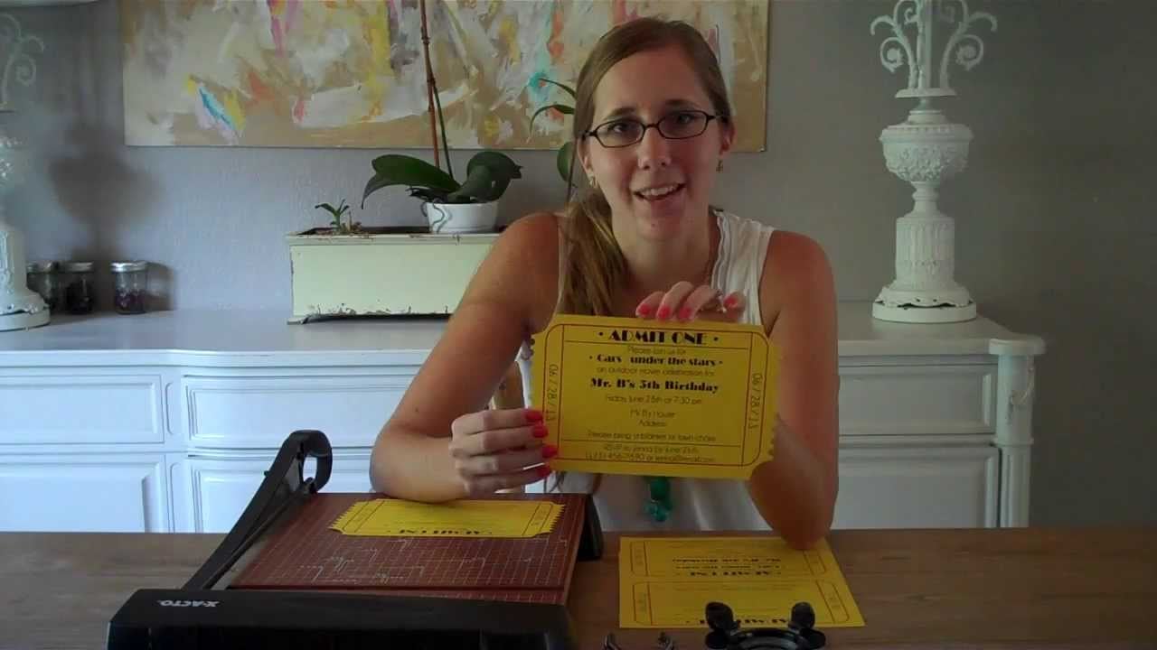 Diy Movie Ticket Party Invitations
