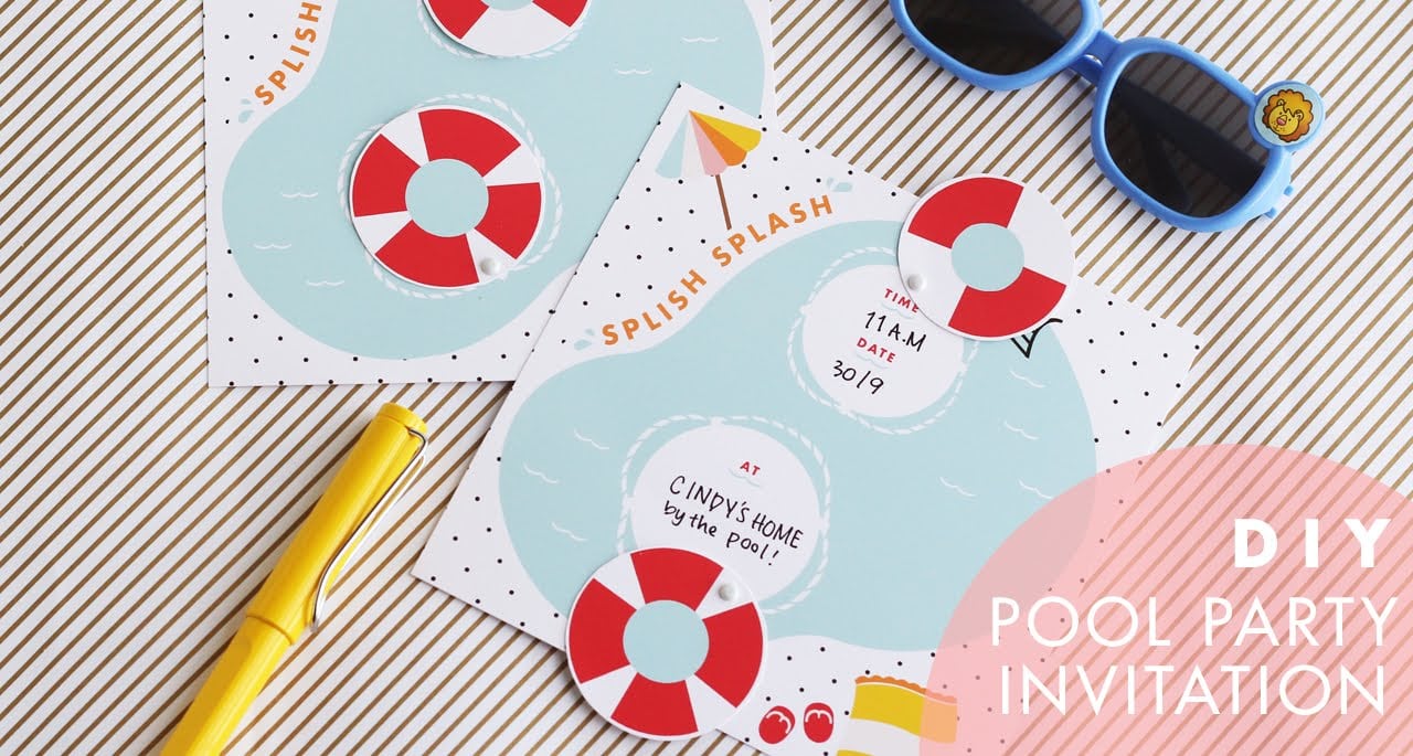 Diy Pool Party Invitation Tutorial With Free Template