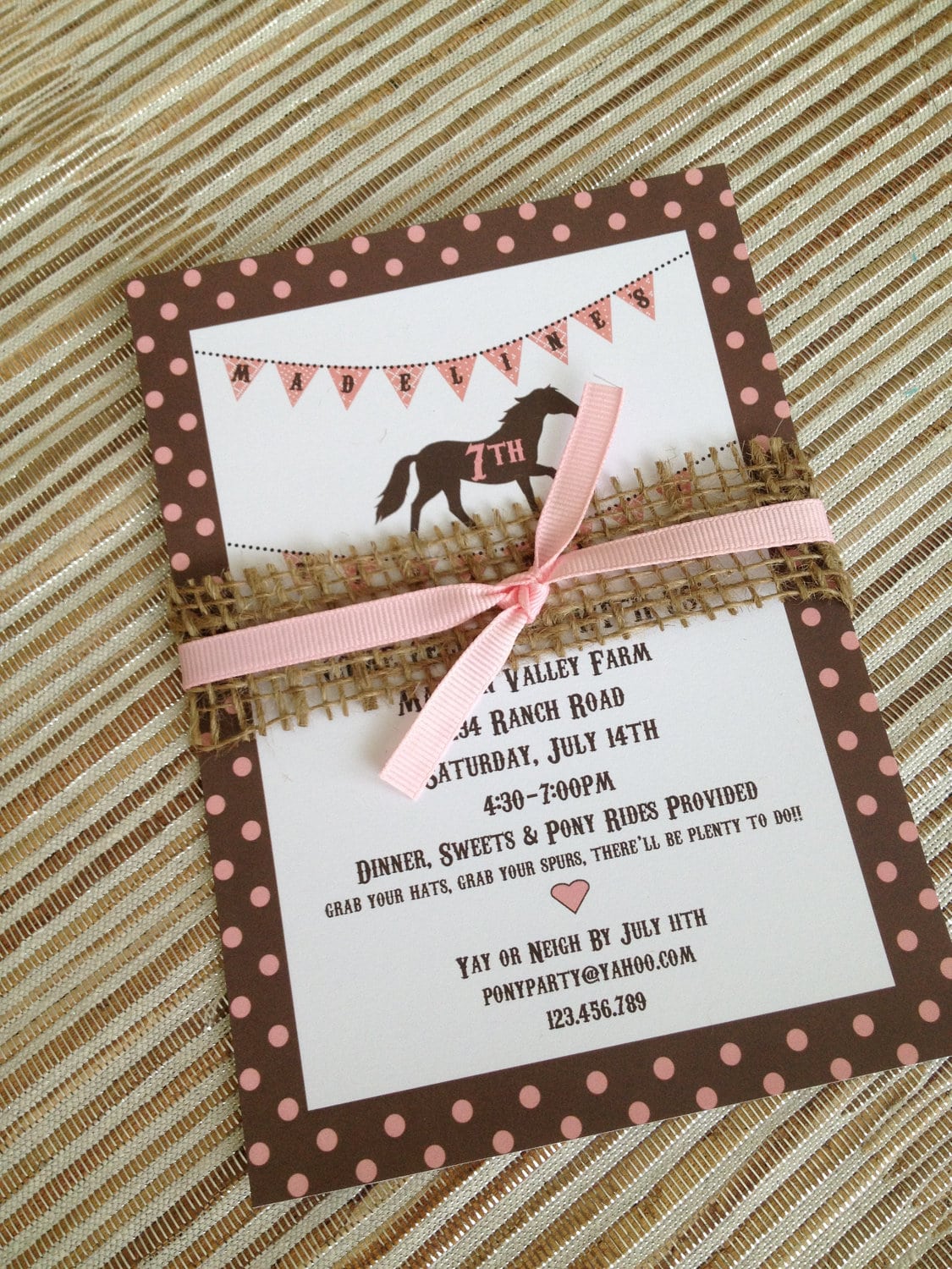Diy Printable Or Printed Pony Party Invitation Vintage Style