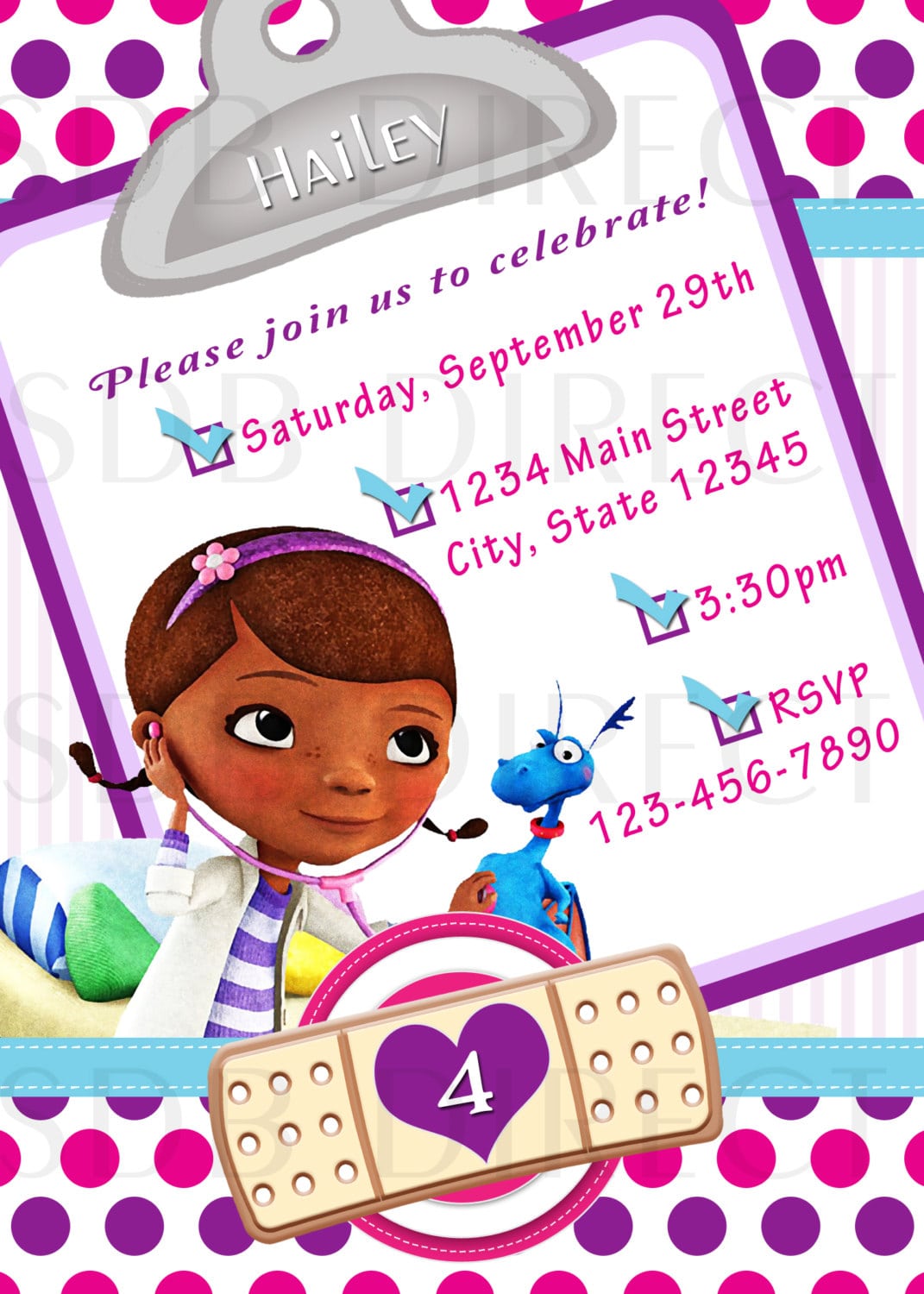 Doc Mcstuffins Invitation
