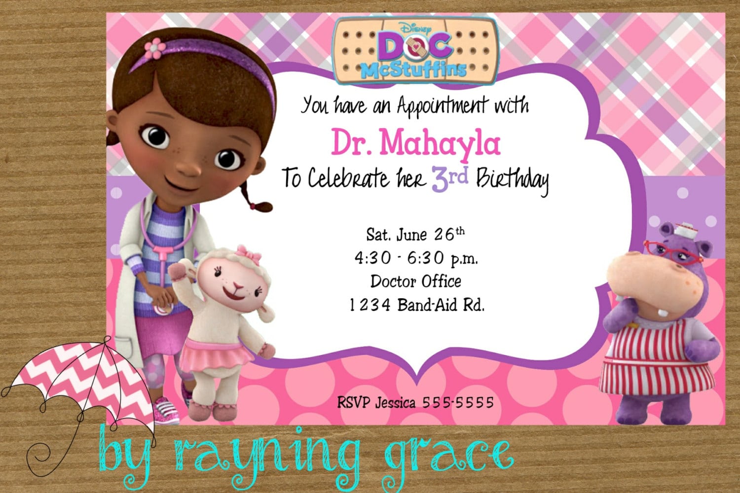 Doc Mcstuffins Party Invitations