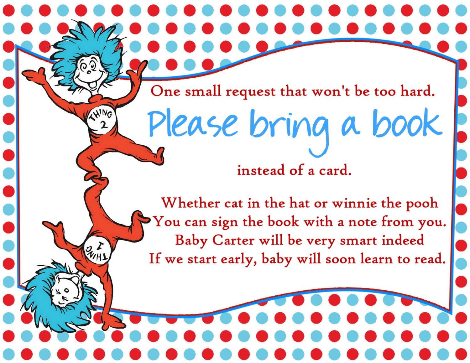 Dr Seuss Baby Shower Invitations