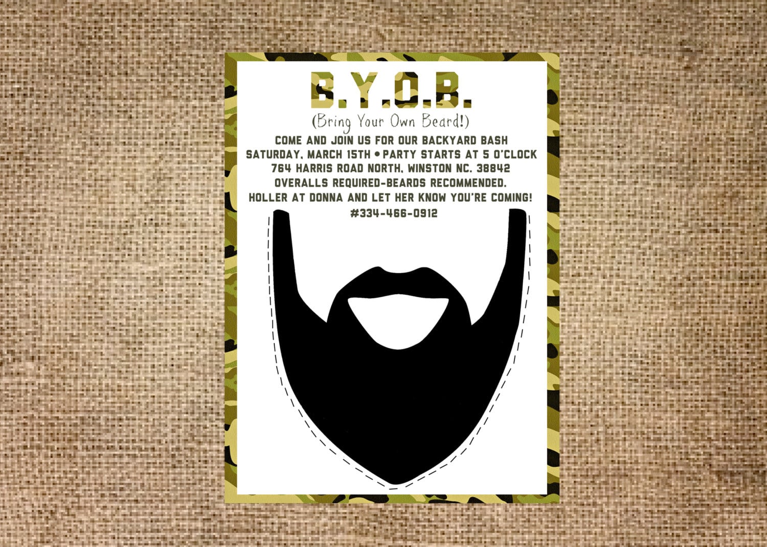 Duck Dynasty Redneck Party Invitation Personalized And