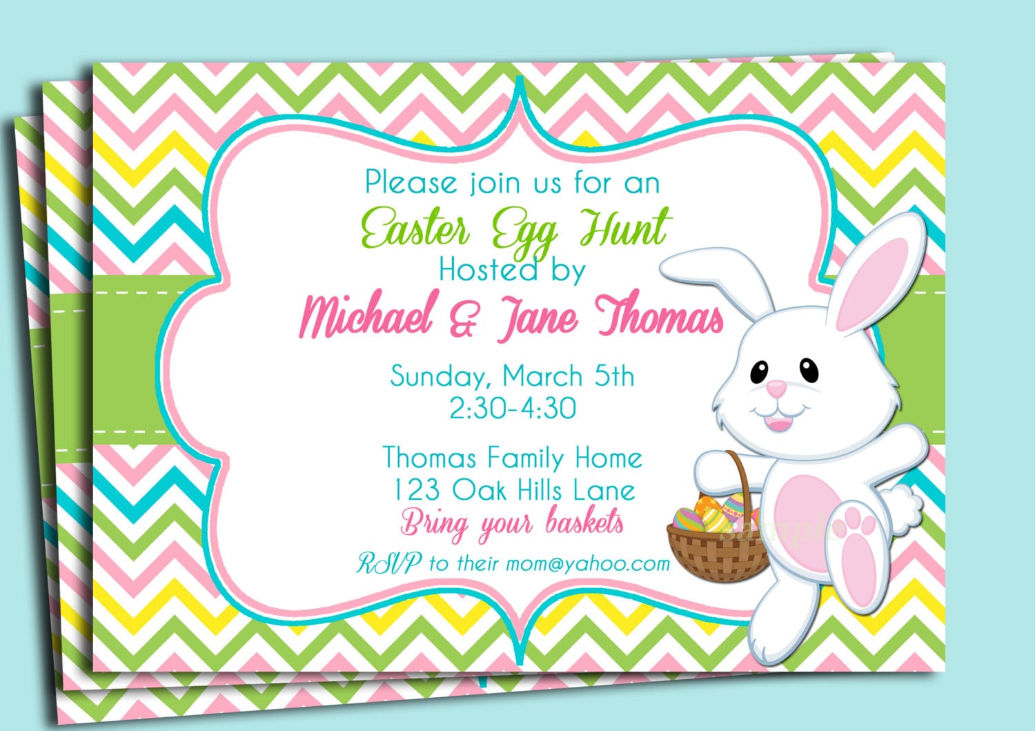 Easter Egg Hunt Invitation Clipart