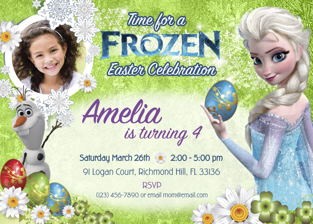 Easter Frozen Birthday Invitation Printable