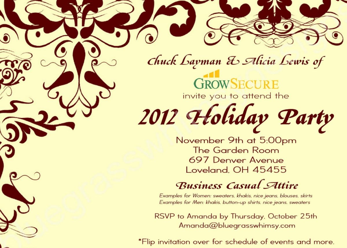 Employee Christmas Party Invitation Wording