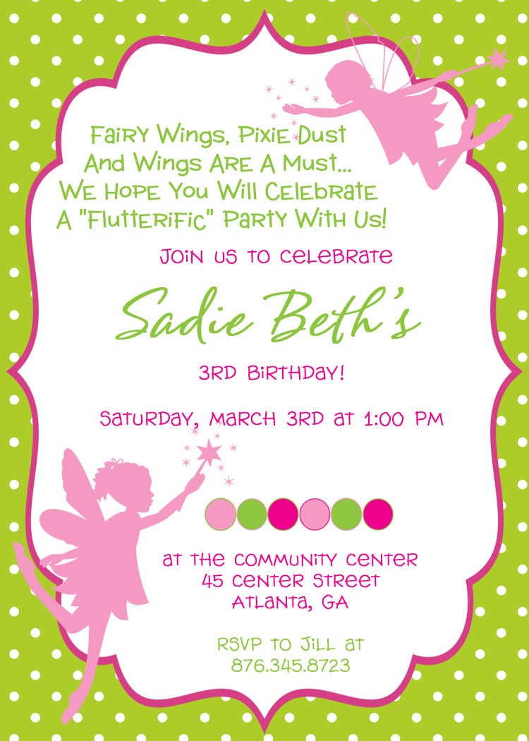 Fairy Princess Birthday Party Invitation