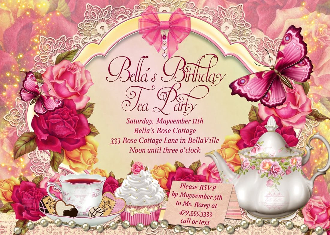 Fairy Tea Party Invitation Birthday Tea Party Tea Party