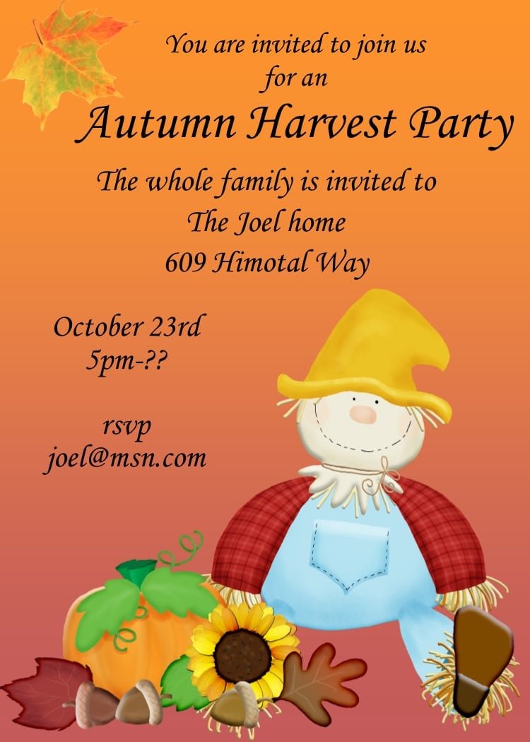 Fall And Autumn Party Invitations 2017