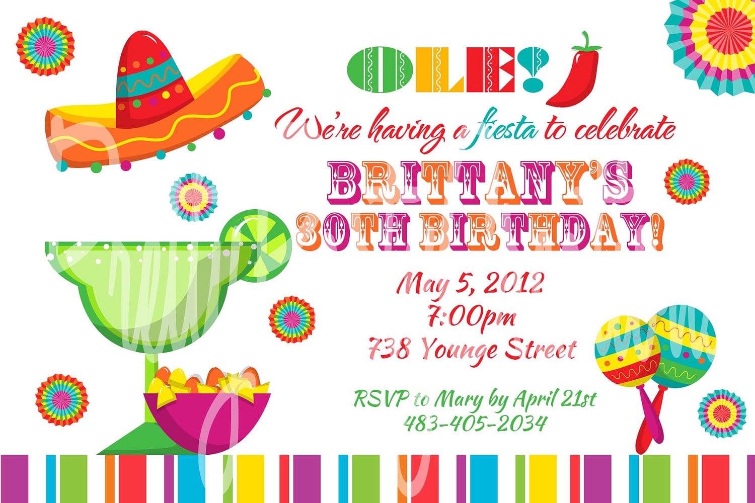 Fiesta Fun Invitation U Print Birthday Cinco De Mayo