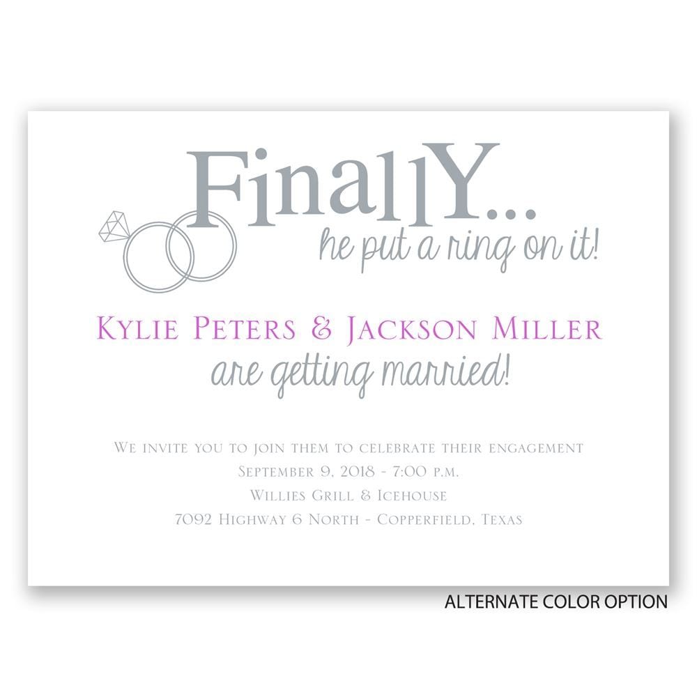 Finally Petite Engagement Party Invitation