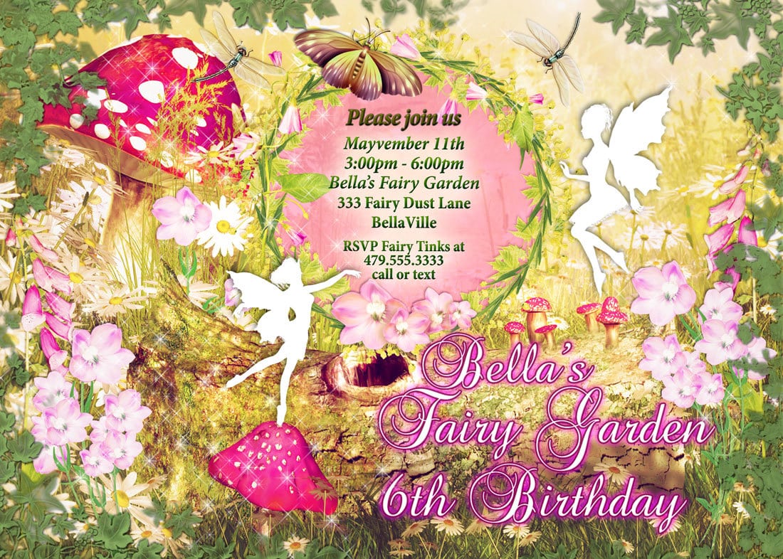 Fine Fairy Garden Party Invitation Wording According Minimalist