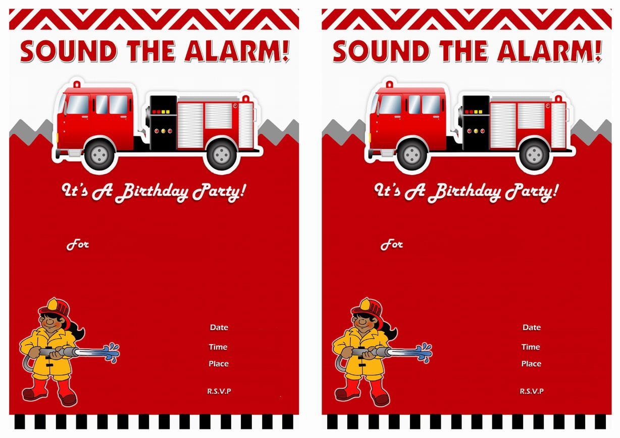 Firefighter Birthday Invitations   Pumacn Com