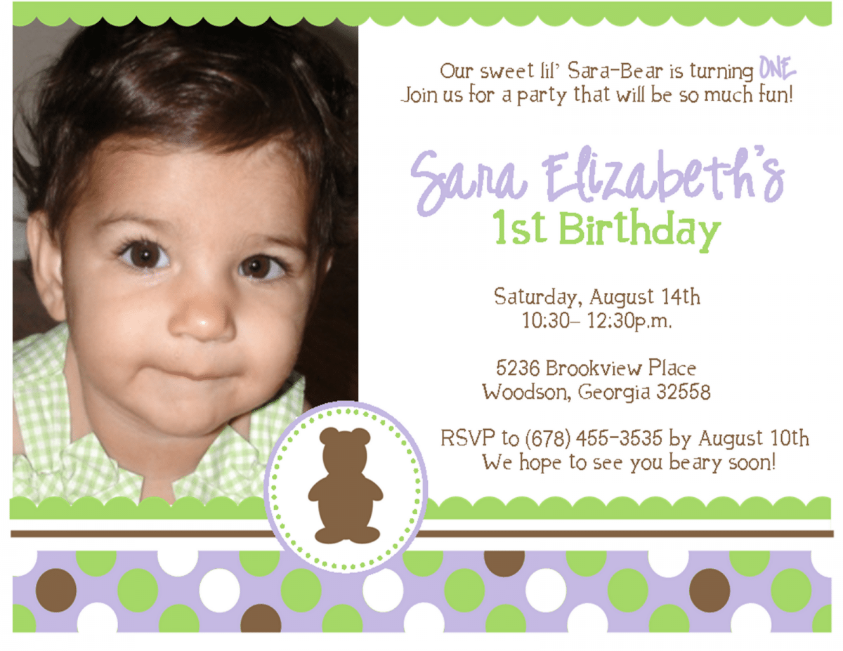 First Birthday Party Invitations Wording