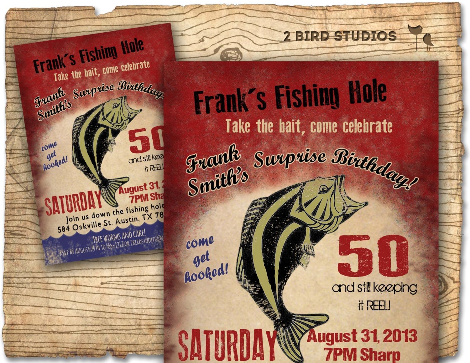 Fishing Birthday Party Invitation   Invite 30th 40th 50th