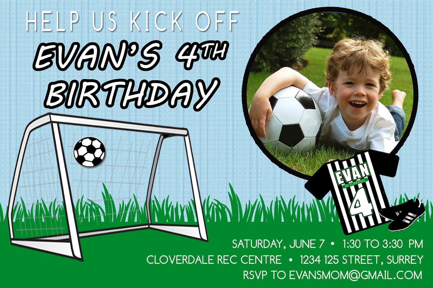Football Birthday Party Invitations