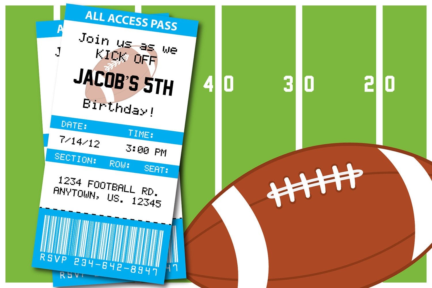 Football Party Invitations Template