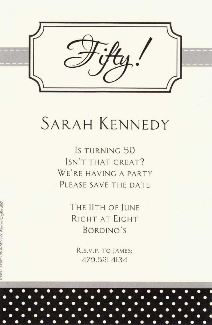 Formal 50th White Paper Materials Birthday Party Invitation