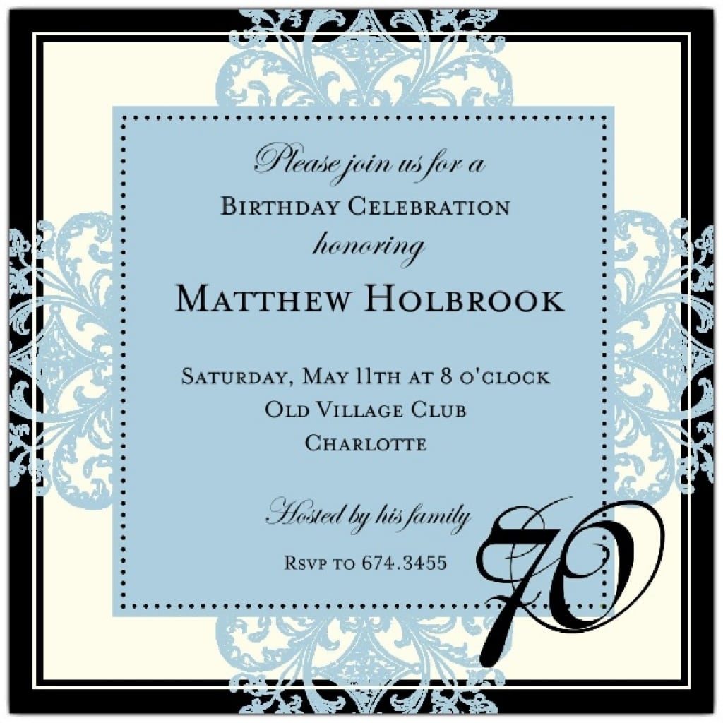 Free 70th Birthday Invitations Templates