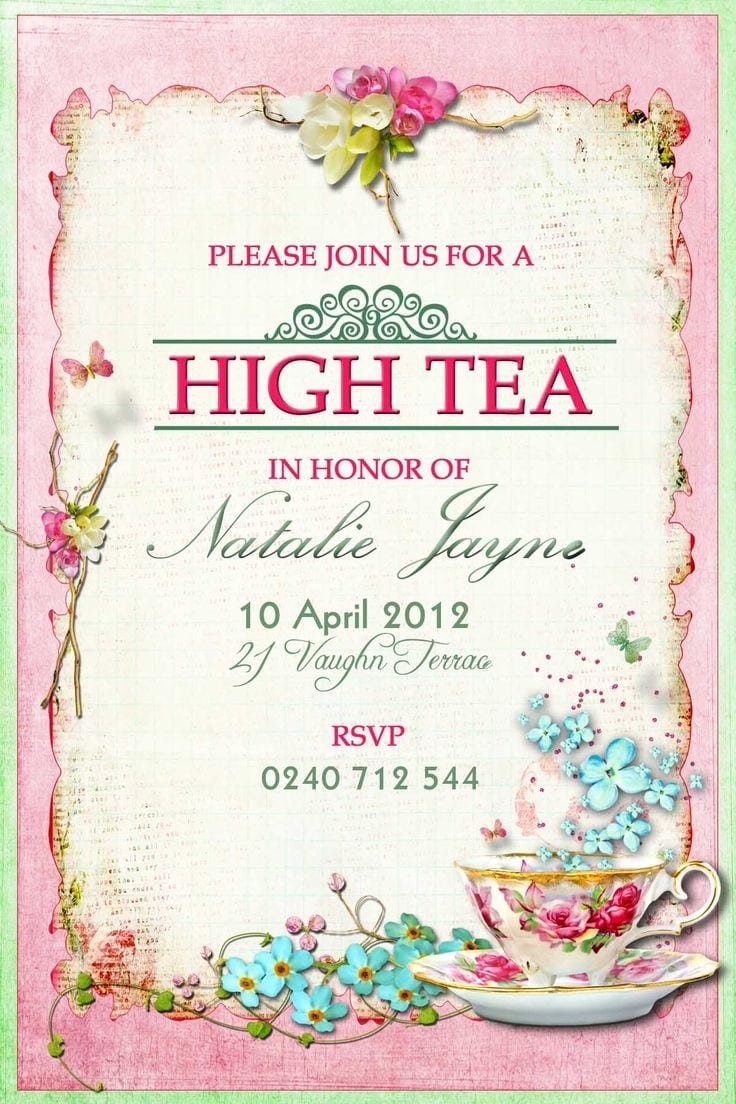 Free Clipart Invitations For A Tea Party