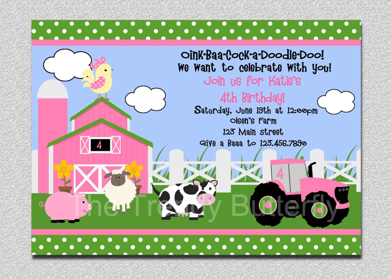 Free Farm Themed Birthday Party Invitations
