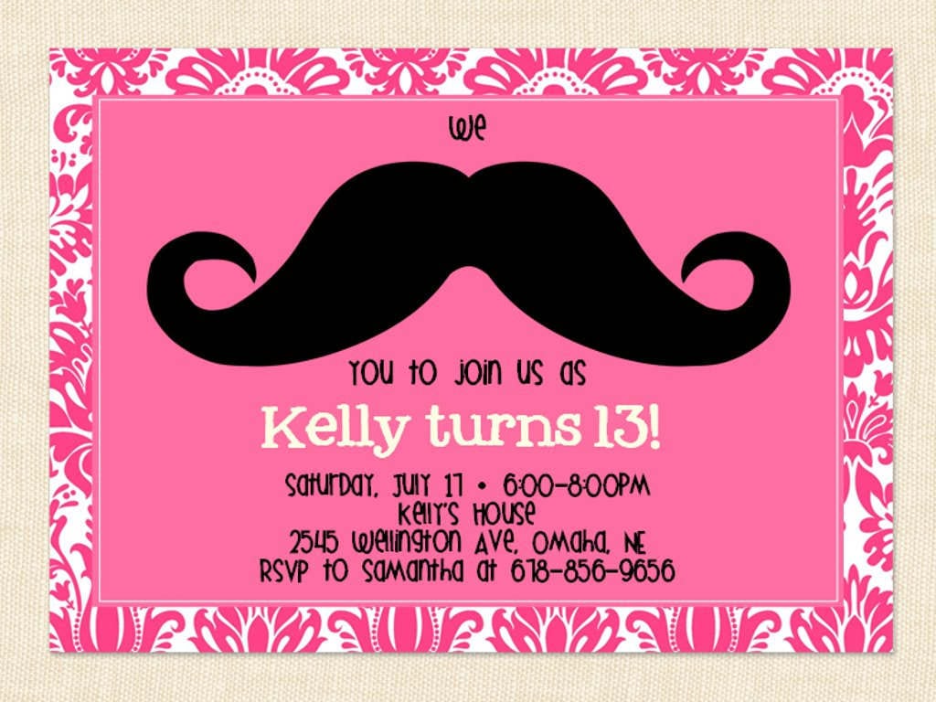 Free Printable 13th Birthday Party Invitations For Girls