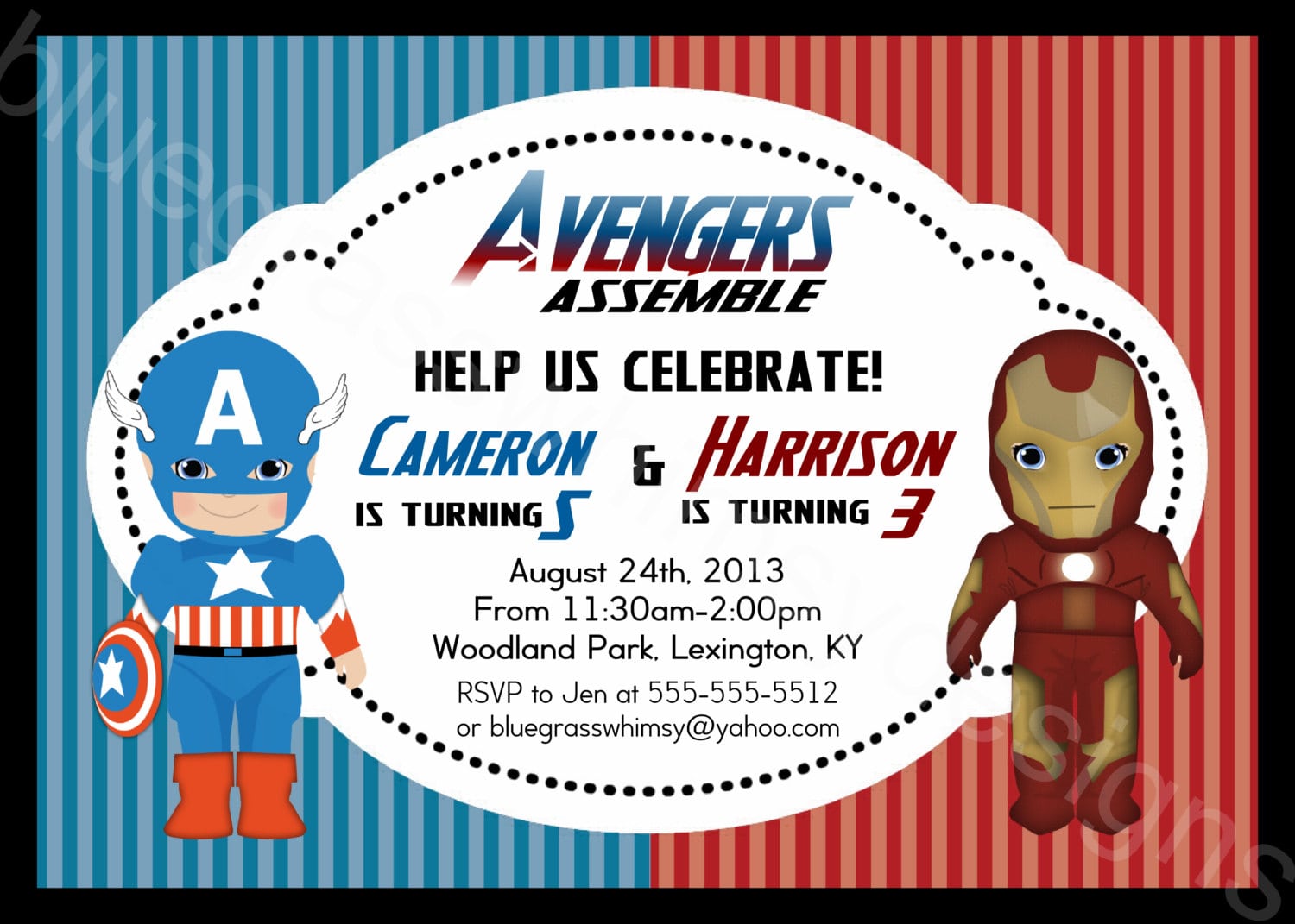 Free Printable Avengers Birthday Party Invitations