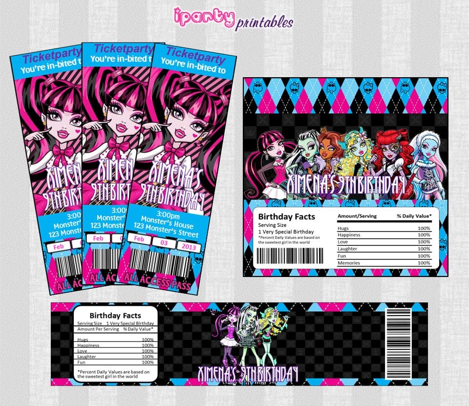 Free Printable Monster High Party Invitations