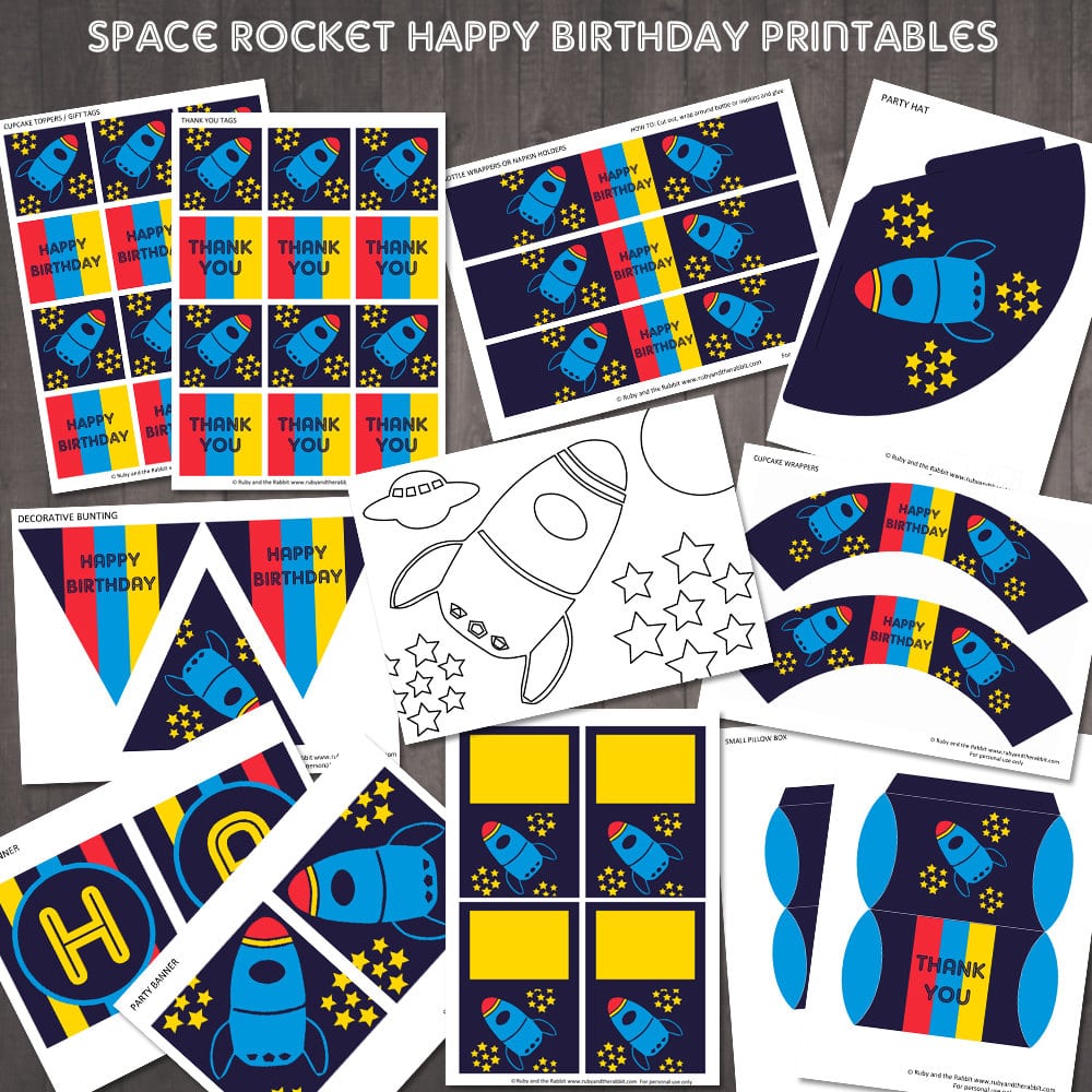 Free Space Rocket Party Invitation