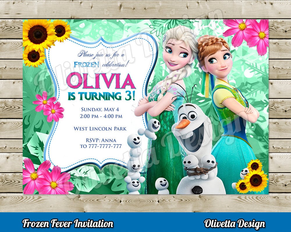 Frozen Fever Invitation For Birthday Party Frozen Birhtday