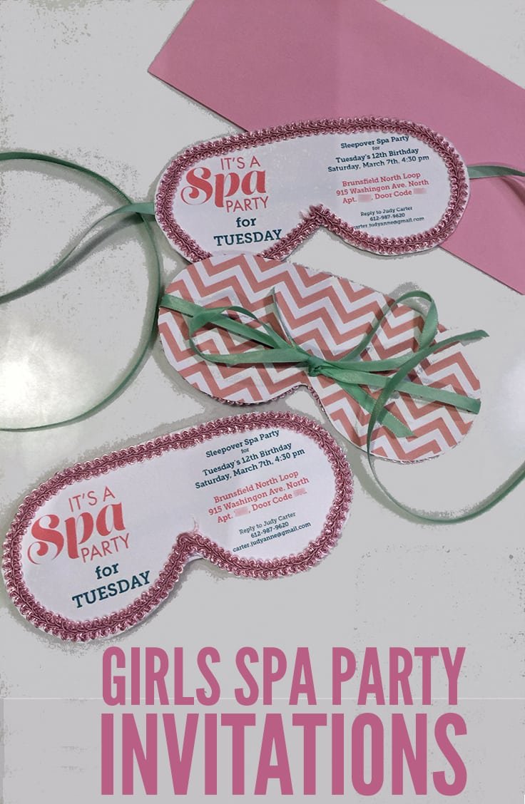 Girls Spa Party Invitation  Handmade Spa Party Invitations For