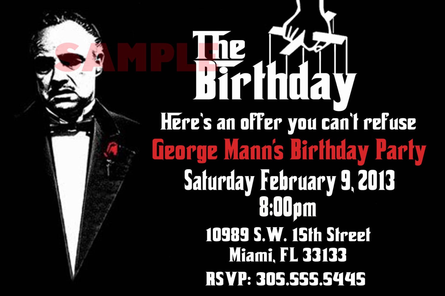 Godfather Scarface Mafia Invitation