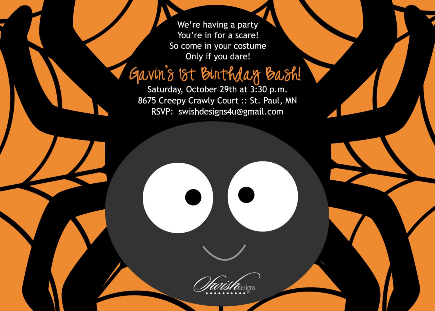 Halloween Birthday Party Invitations