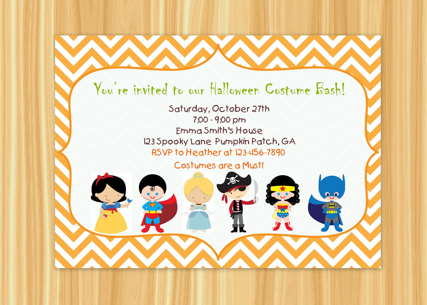 Halloween Kids Costume Party Invitation Happy Halloween