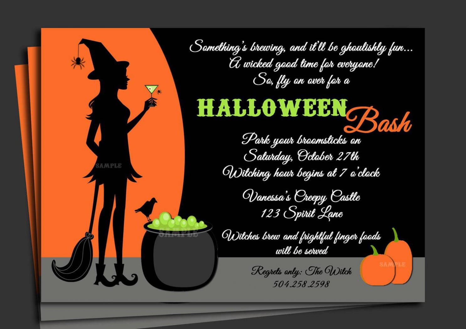 Halloween Party Invitation Template 2017