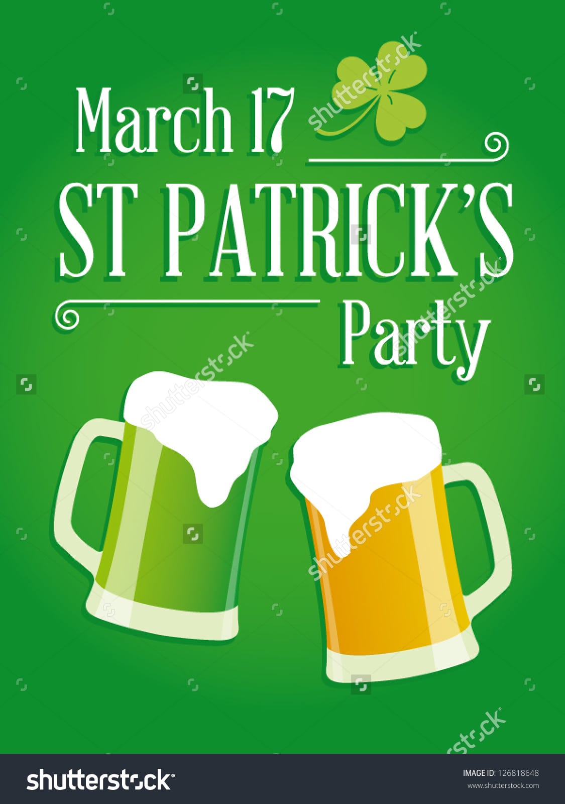Happy St Patricks Day Party Poster Stock Vector 126818648